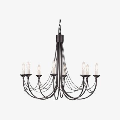 The Range Carisbrooke 8 Light Chandelier Black Finish, E14 - Black