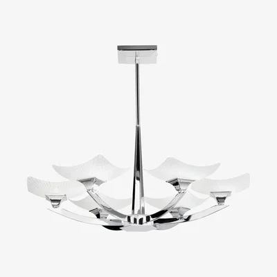 The Range Ayres 6 Light Semi Flush Ceiling Light Chrome, Savon Effect Glass, G9 - Chrome