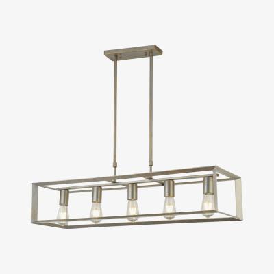 The Range Heaton 5 Light Bar Pendant Silver, Gold, E27 - Silver