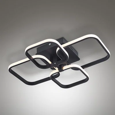 The Range Modern Chandelier Ceiling Light (Black Frame) - Black / 100W