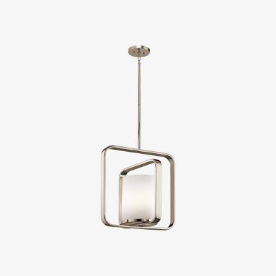 The Range City Loft 1 Light Large Ceiling Pendant Polished Nickel, E27 - Polished Nickel