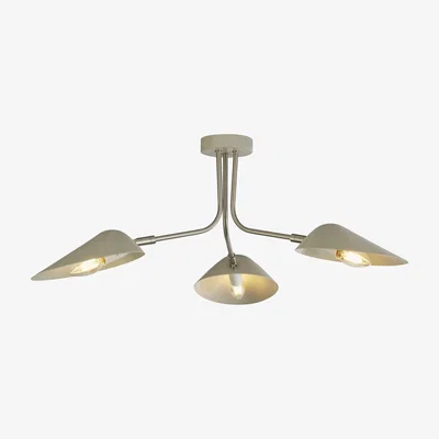 The Range Laila 3 Light Semi Flush  - Stone