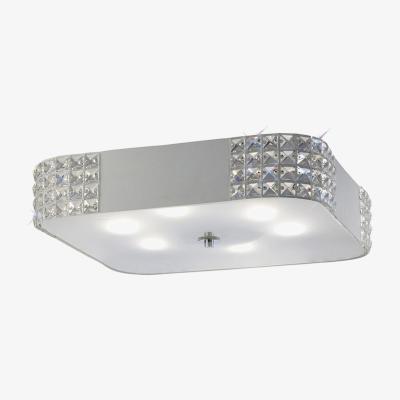 The Range Denver Flush Ceiling 6 Light White, Crystal - Matt White