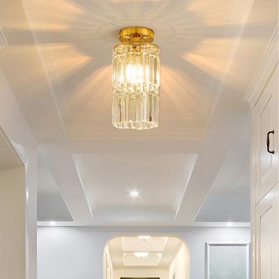 The Range Double-Layer Crystal Shade Ceiling Light with Gold Base - Gold