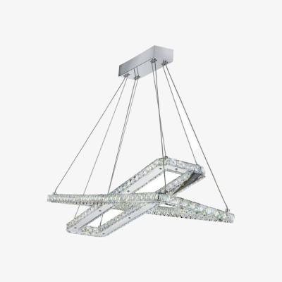 The Range Clover Integrated LED Ceiling Pendant Light Chrome with Crystals - Chrome