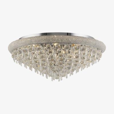 The Range Alexandra Flush Ceiling 16 Light Polished Chrome, Crystal - Polished Chrome