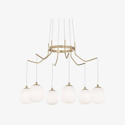 The Range Karousel 6 Light Cluster Ceiling Pendant - Brass Sat