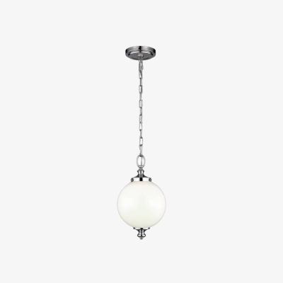 The Range Parkman 1 Light Small Globe Ceiling Pendant Polished Nickel, E27 - Polished Nickel