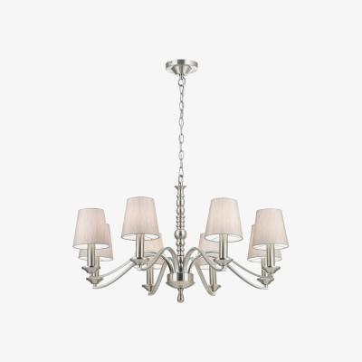 The Range Astaire 8 Light Multi Arm Chandelier Satin Nickel Finish, E14 - Satin Nickel