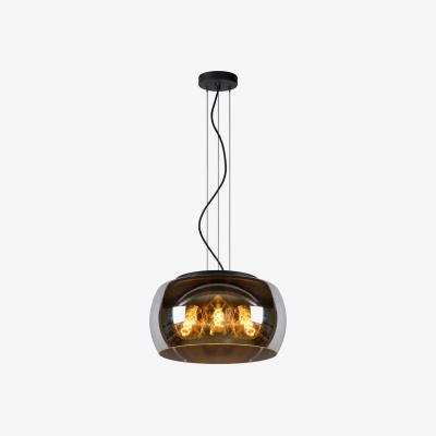 The Range Olivia Modern Pendant Light Smoke Grey - Black / 40cm