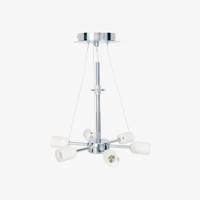 The Range 6 Light Shade Fitting Polished Chrome