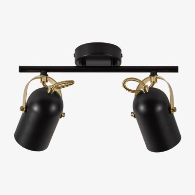 The Range Lotus Twin Spotlight Black, Brass, E14 - Black