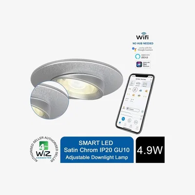 The Range 4lite WiFi And Bluetooth - IP20 Adjustable Satin Chrome - 4x IP20 Adjustable Satin Chrome / 4 / 11cm