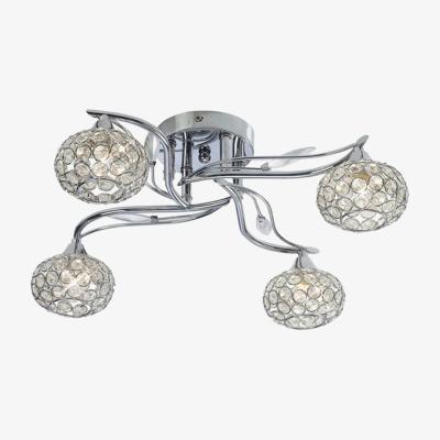 The Range Leimo Flush Ceiling 4 Light Polished Chrome, Crystal - Polished Chrome