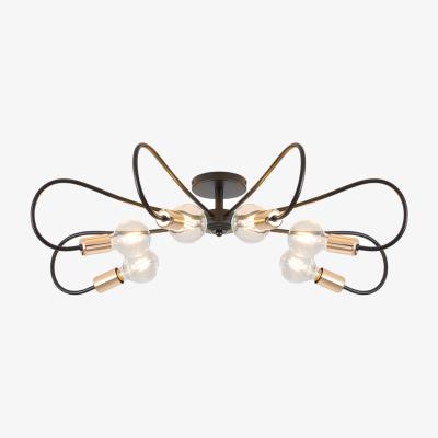The Range Livingandhome Modern 6-Light Ceiling Light - Black