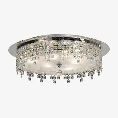 The Range Esta Flush Ceiling Round 4 Light Polished Chrome, Glass, Crystal - Polished Chrome