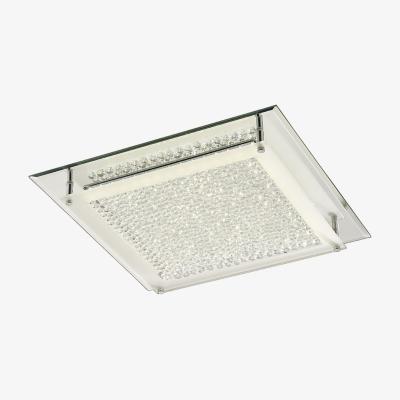 The Range Gina LED Flush Ceiling Light, 420mm Square, 21W 1680lm 4000K Chrome, Crystal - Polished Chrome