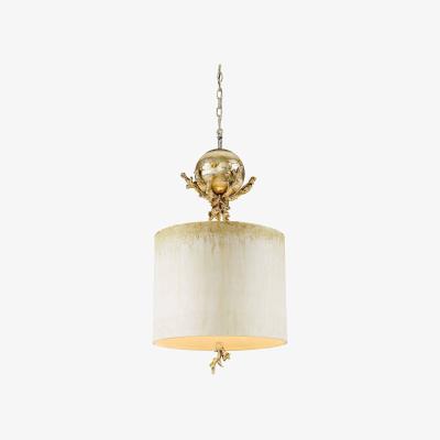 The Range Trellis 1 Light Ceiling Pendant Putty, Silver Leaf, E27 - Putty
