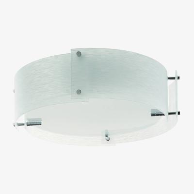 The Range Trinity 3 Light Flush Ceiling Light Chrome and White Frosted Glass, E27 - Chrome
