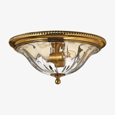 The Range Cambridge 2 Light Flush Mount Ceiling Light Burnished Brass, E27 - Burnished Brass