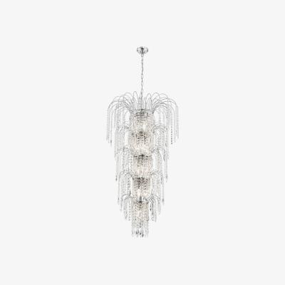 The Range Waterfall 13 Light Crystal Chandelier Chrome Finish, E14 - Chrome