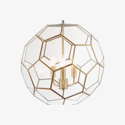 The Range Elkie Decorative Antique Brass Hexagonal Glass Ceiling Lamp - Antique Brass