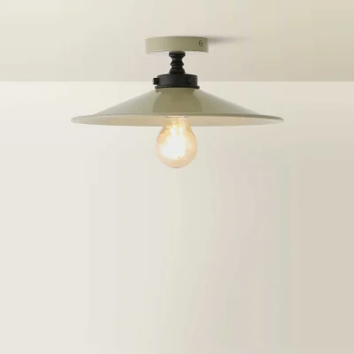 The Range Hampstead Rolled Edge Tapered Flush Ceiling Light - Green