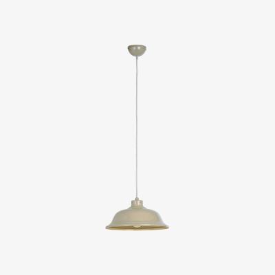 The Range Laughton Dome Ceiling Pendant Country Cream Paint, Cream Braided Flex, E27 - Country Cream Paint