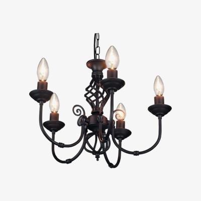 The Range 5 Way Ceiling Light with Classic Knot Twist Finished in Black - Black
