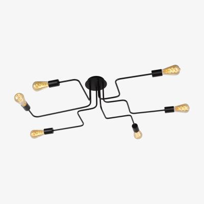 The Range Lester Classic Flush Ceiling Light Black - Black / 75cm