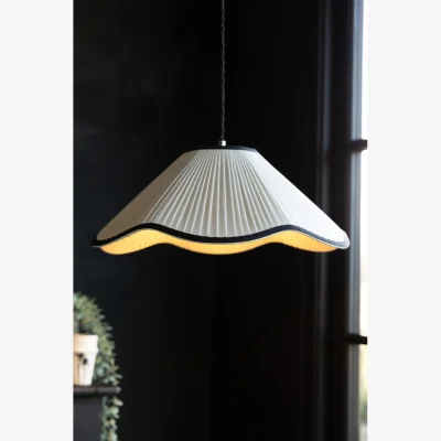 Rockett St George Scalloped Pleated Easyfit Ceiling Light Shade - Black & Natural