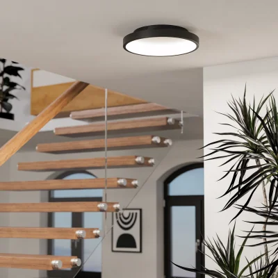 The Range EGLO Loretello-Z Smart Control Steel LED RGB Modern Ceiling Light, Black - Black