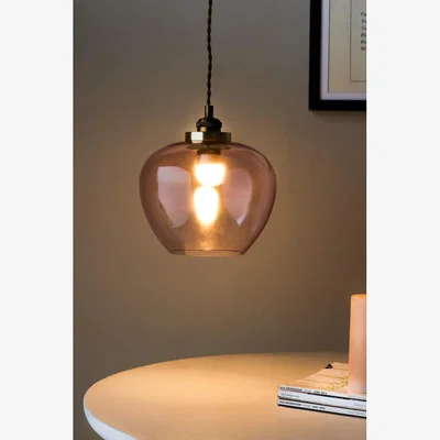 Rockett St George Easyfit Pink Glass Ceiling Light Shade