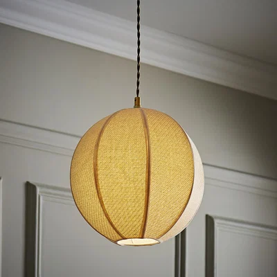The Range Belle Woven Ball Pendant Ceiling Light Shade and LED Bulb - Neutral