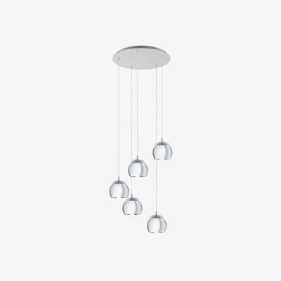 The Range Rocamar 1 Chrome 5-Light Cluster Pendant - Grey