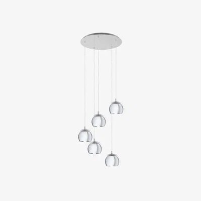The Range Rocamar 1 Chrome 5-Light Cluster Pendant - Grey
