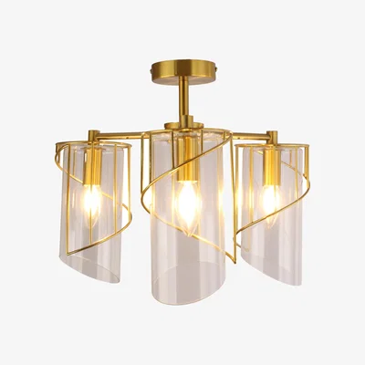 The Range Georgie 3 Arm Flush Ceiling Fitting - Brass