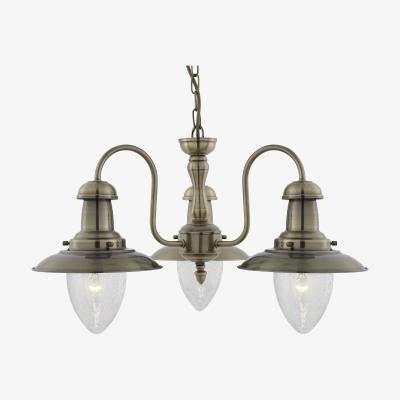 The Range Fisherman 3 Light Pendant  - Brass