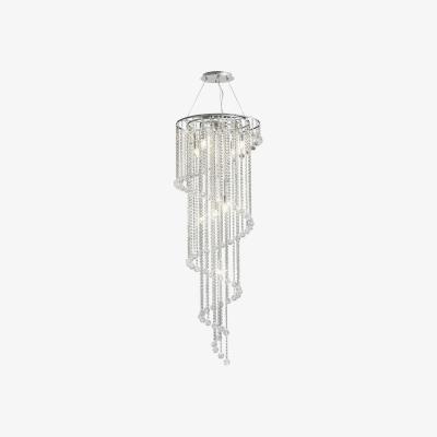 The Range Atla Ceiling Pendant Spiral 9 Light Polished Chrome, Crystal - Polished Chrome