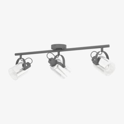 The Range EGLO Berregas 3-Light Black-Transp Ceiling Light - Black