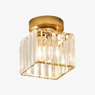 The Range Ceiling Light Crystal Square Black - Gold