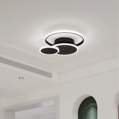 The Range Geometric Multi-Ring LED Ceiling Light - Black