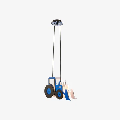 The Range Glow Children's Tractor Pendant Ceiling Light - Blue