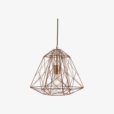 The Range Tampa Shiny Copper Geometric Cage Pendant  - Cooper
