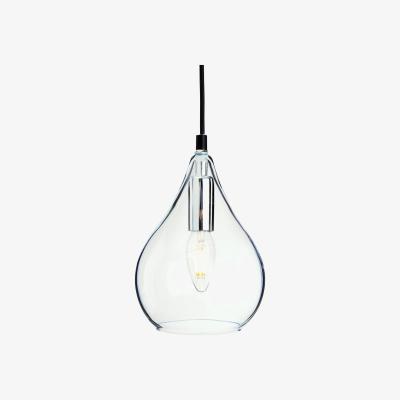 The Range Omar 1 Light Ceiling Pendant Chrome, Clear Glass, E27 - Clear Glass