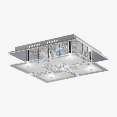The Range Chisora Flush Ceiling 5 Light Polished Chrome, Glass, Crystal - Polished Chrome