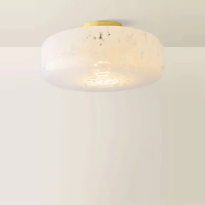 The Range India Large White Confetti Glass Flush Ceiling Light - White / 1