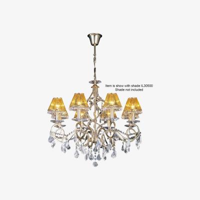 The Range Torino Ceiling Pendant Chandelier 8 Light French Gold, Crystal - French Gold