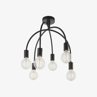 The Range Studio 6 Light Semi Flush Light Matt Black, E27 - Matt Black