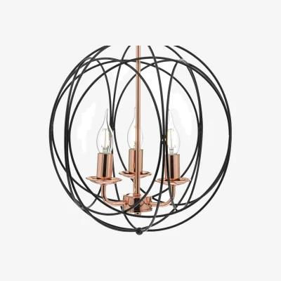 The Range Phoenix 3 Light Pendant Black Copper